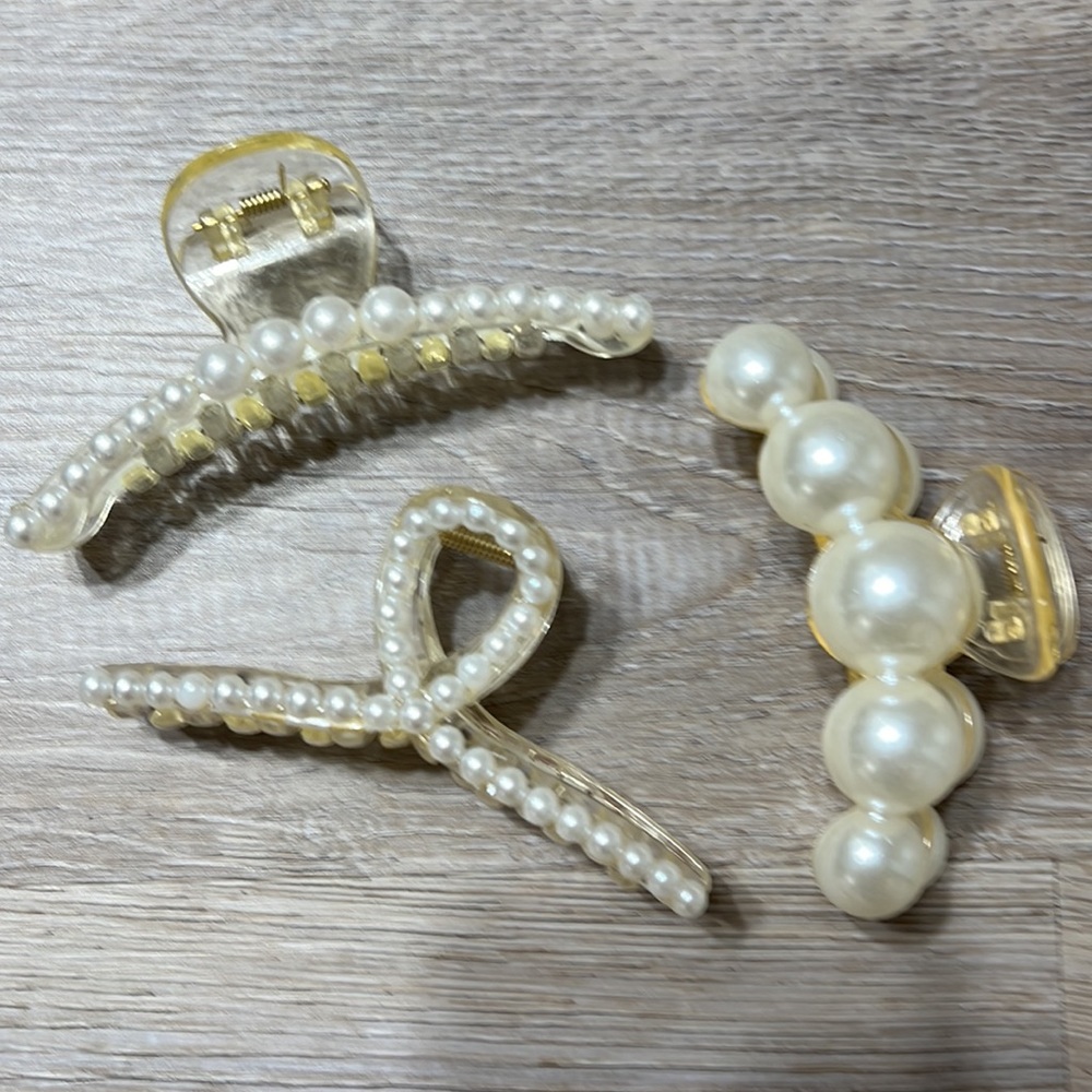 🌸Pearl 3x6$! Hair Claw Clips 🌼for Women Acrylic Hair Clips Hairpin Hair. New - Picture 3 of 4